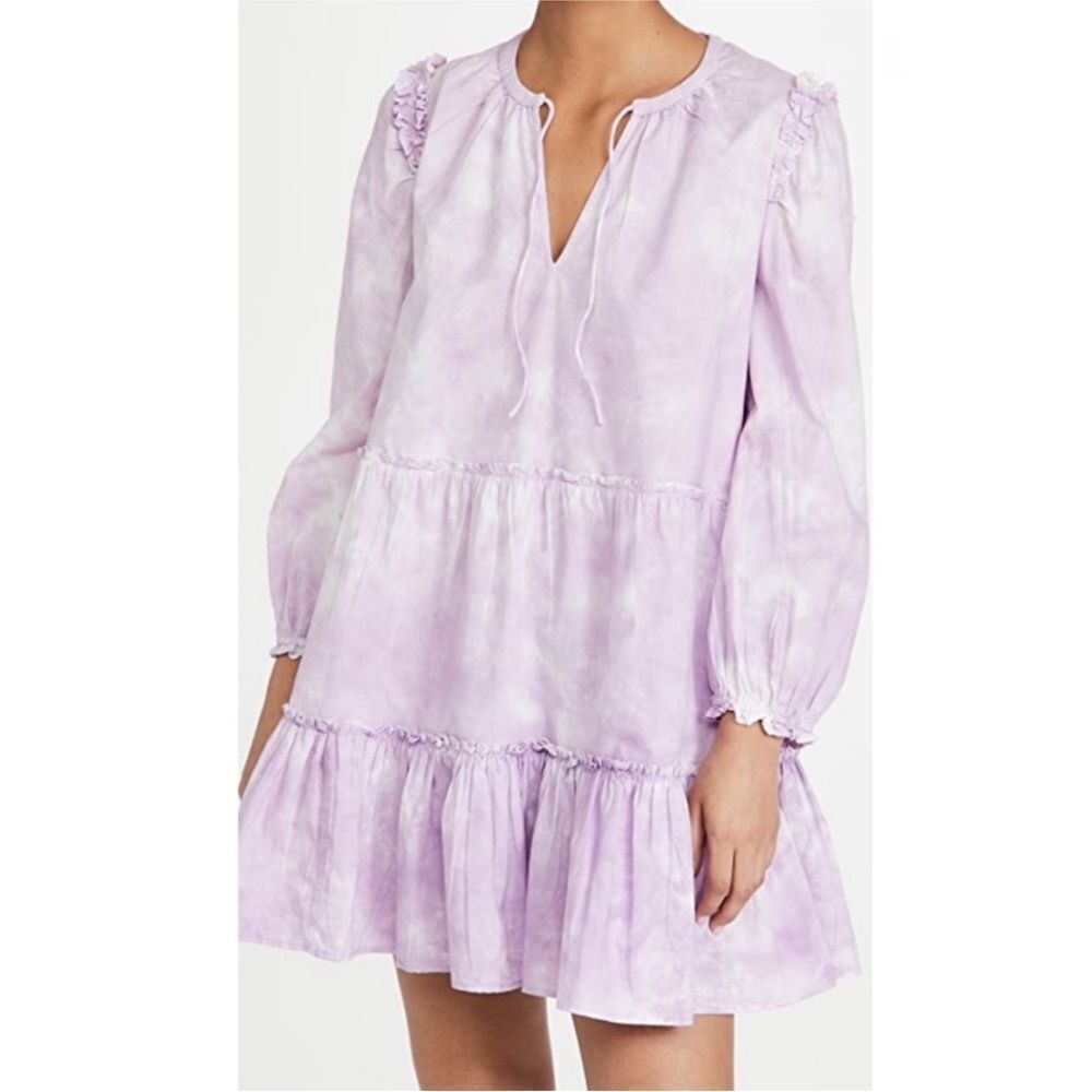 Generation Love Lilac tie dye Long Sleeve cotton Dress, S